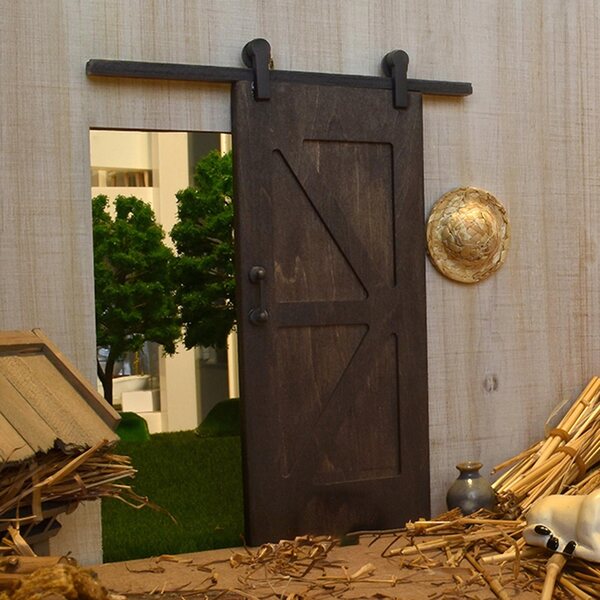 Miniatuur houten deuren voor poppenhuizen met vintage accessoires 16x20 cm
