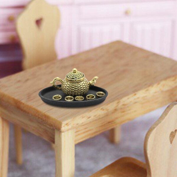 1/12 Dollhouse Tea cup Golden Home Decoration Mini Akcesoria Kuchenne Tiny