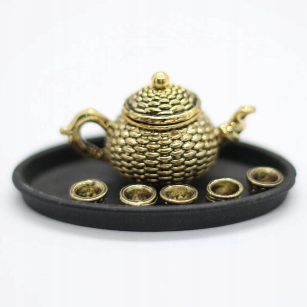 1/12 Dollhouse Tea cup Golden Home Decoration Mini Akcesoria Kuchenne Tiny