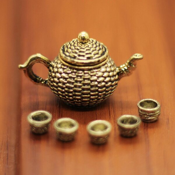 1/12 Dollhouse Tea cup Golden Home Decoration Mini Akcesoria Kuchenne Tiny