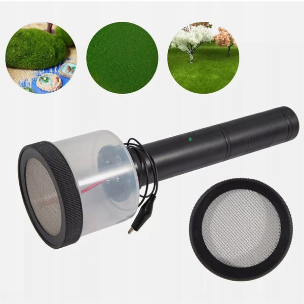 Elektrostatischer Applikator zum Beflocken von Gras 1-22 mm mit zwei Stahlfiltern