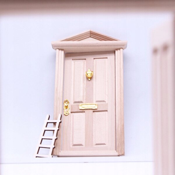 Cottage per bambole porte in legno da decorazione porta apribile vintage 16x9 cm