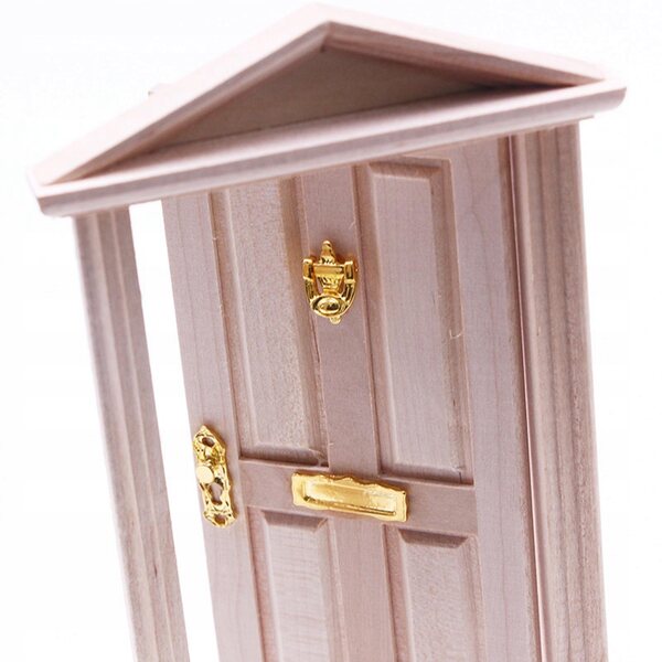 Cottage per bambole porte in legno da decorazione porta apribile vintage 16x9 cm