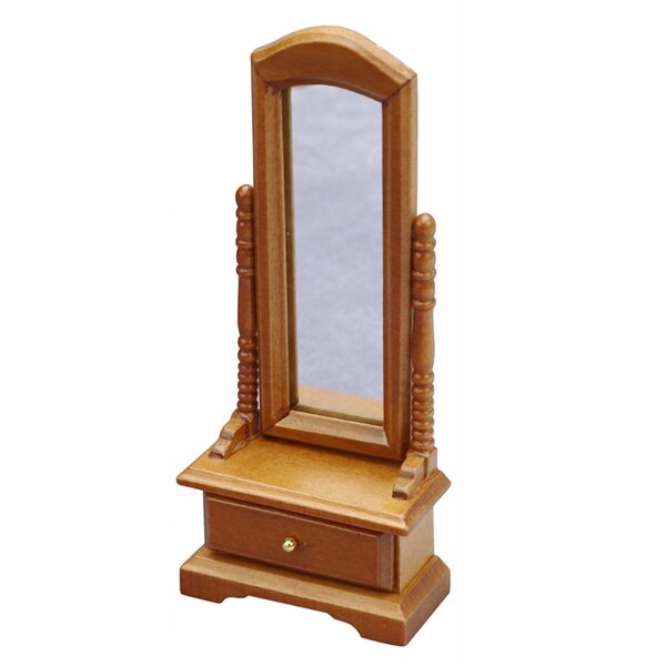 Lustro in legno per casa delle bambole in scala 1:12 - accessorio miniatura elegante