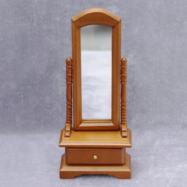 Lustro in legno per casa delle bambole in scala 1:12 - accessorio miniatura elegante