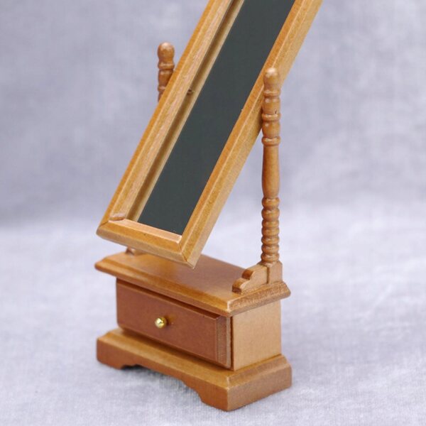 Lustro in legno per casa delle bambole in scala 1:12 - accessorio miniatura elegante