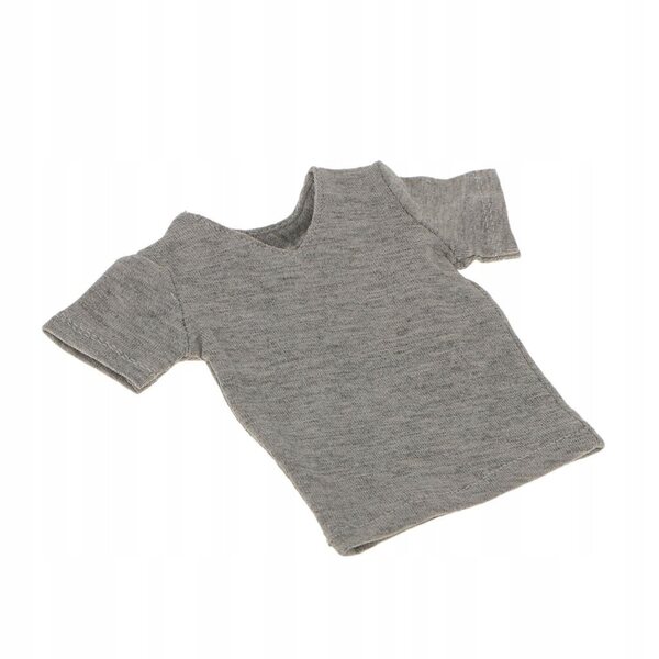 Graues Kurzarm-T-Shirt aus Baumwolle für 12-Zoll-Figuren im Maßstab 1:6