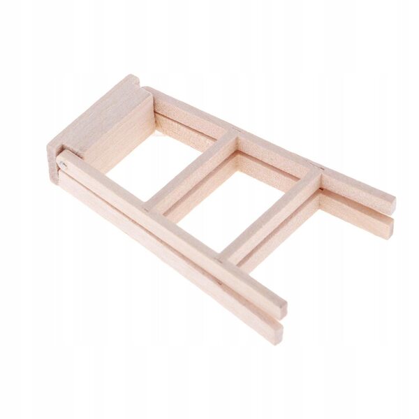 Miniatuur opvouwbare houten ladder voor poppenhuis 1/12