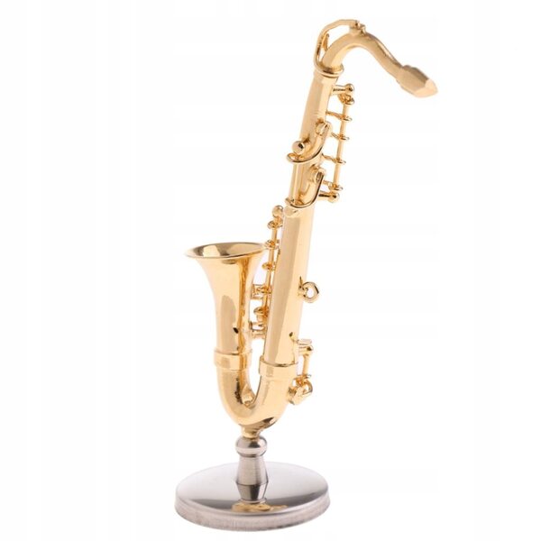 Miniaturowy saksofon tenorowy Instrument muzyczny dęty do muzyki w domku dla lalek
