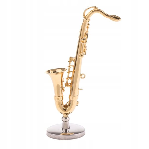 Miniaturowy saksofon tenorowy Instrument muzyczny dęty do muzyki w domku dla lalek