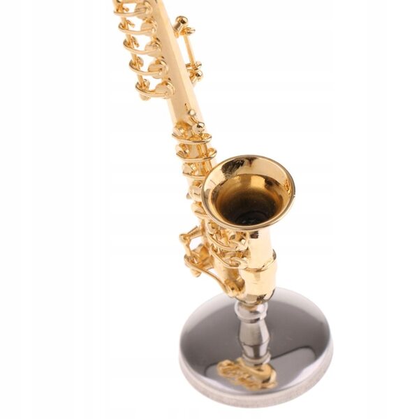 Miniaturowy saksofon tenorowy Instrument muzyczny dęty do muzyki w domku dla lalek