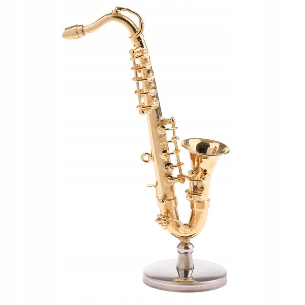 Miniaturowy saksofon tenorowy Instrument muzyczny dęty do muzyki w domku dla lalek