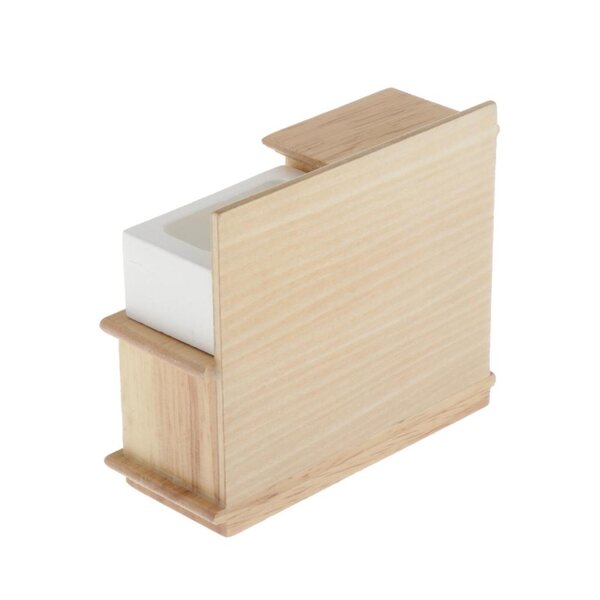 Miniatura mobile in legno con lavello ceramico per casa delle bambole 1:12