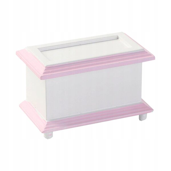 1:12 Miniatur-Aufbewahrungsbox aus Holz, rosa – Puppenhausmöbel