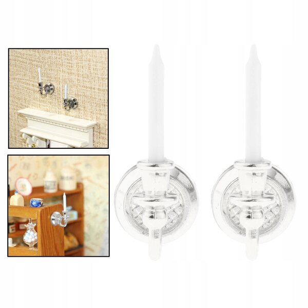 Miniatur-Mini-Wandleuchter für Puppenhäuser im Maßstab 1:6 und 1:12, Silber
