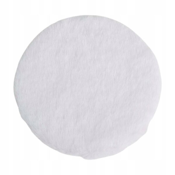 Mini tappeto in peluche per casa delle bambole scala 1:12 diametro 12 cm bianco