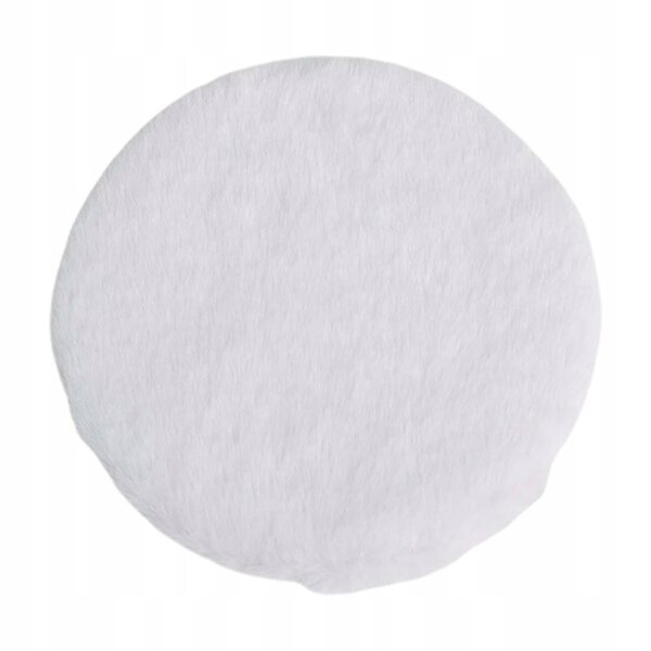 Mini tappeto in peluche per casa delle bambole scala 1:12 diametro 12 cm bianco