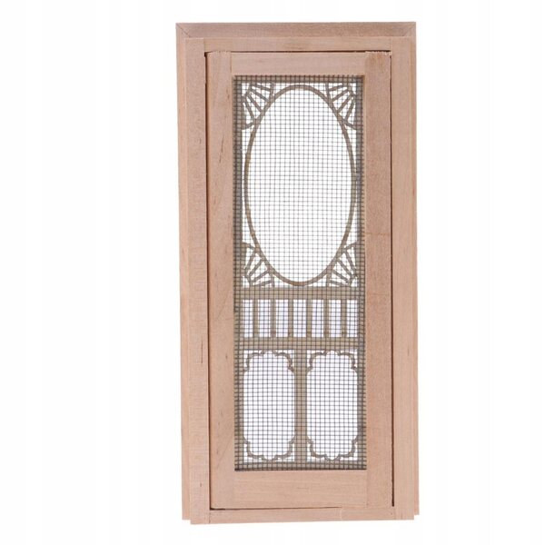 Miniatura 1:12 Porta in Legno per Casa delle Bambole con Schermo Vuoto Non Verniciata