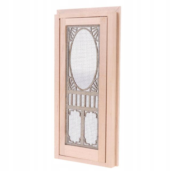 Miniatura 1:12 Porta in Legno per Casa delle Bambole con Schermo Vuoto Non Verniciata