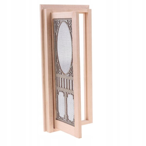Miniatura 1:12 Porta in Legno per Casa delle Bambole con Schermo Vuoto Non Verniciata