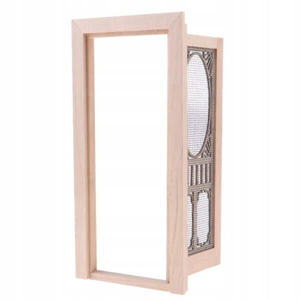 Miniatura 1:12 Porta in Legno per Casa delle Bambole con Schermo Vuoto Non Verniciata