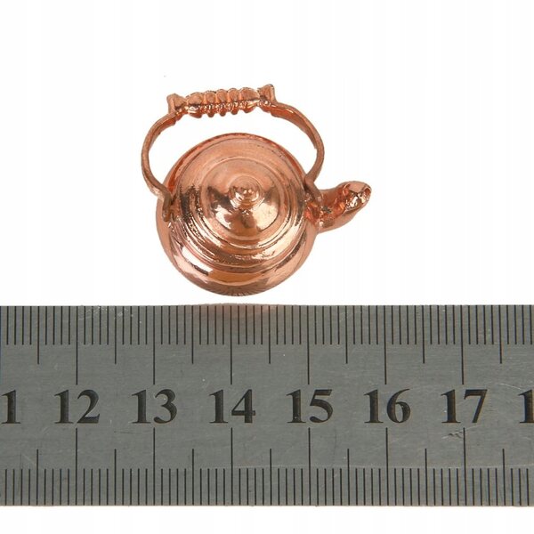 1/12 Rosa Kupfer Metall Miniatur für Puppenhaus – abnehmbare Teekanne