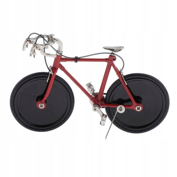 Miniatur-Metallfahrradmodell 1:16, rote Puppenhausdekoration