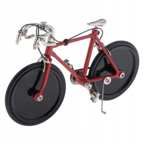 Miniatur-Metallfahrradmodell 1:16, rote Puppenhausdekoration