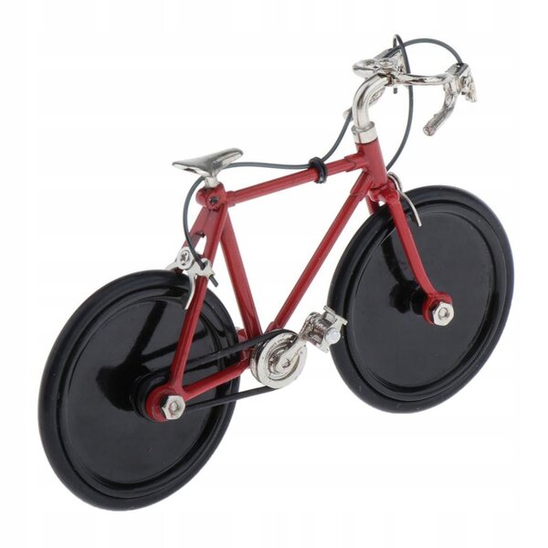 Miniatur-Metallfahrradmodell 1:16, rote Puppenhausdekoration