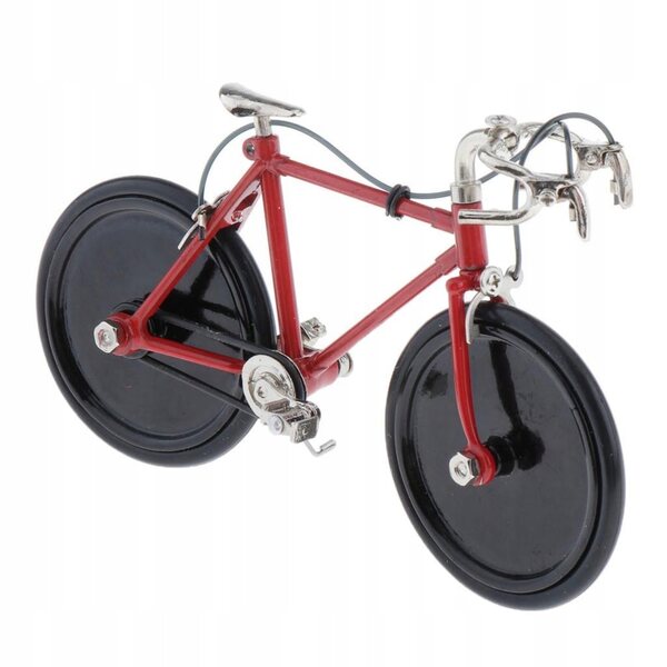 Miniatur-Metallfahrradmodell 1:16, rote Puppenhausdekoration
