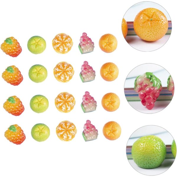 Toyvian 50 pezzi Mini Frutta Finta in Resina per Decorazioni e Accessori Fai Da Te