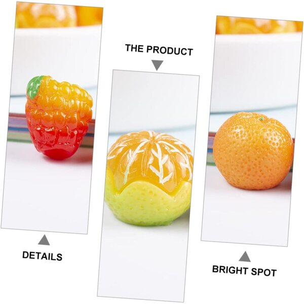 Toyvian 50 pezzi Mini Frutta Finta in Resina per Decorazioni e Accessori Fai Da Te