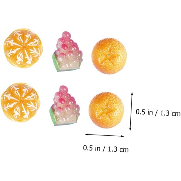 Toyvian 50 pezzi Mini Frutta Finta in Resina per Decorazioni e Accessori Fai Da Te