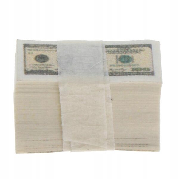 100 Blatt gefälschte Puppenhaus-Banknoten im Maßstab 1:12 US-Dollar