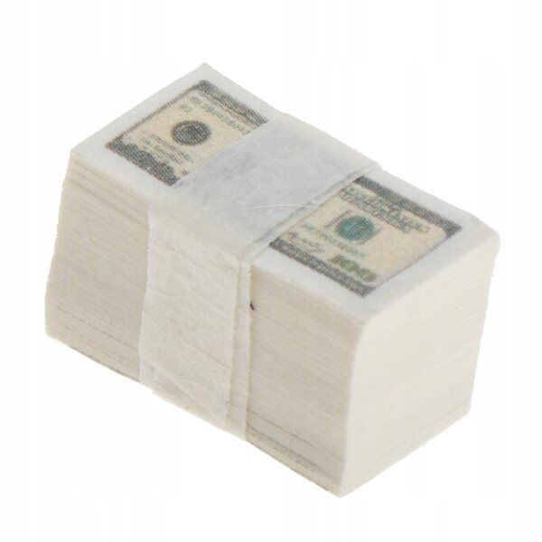 100 Blatt gefälschte Puppenhaus-Banknoten im Maßstab 1:12 US-Dollar