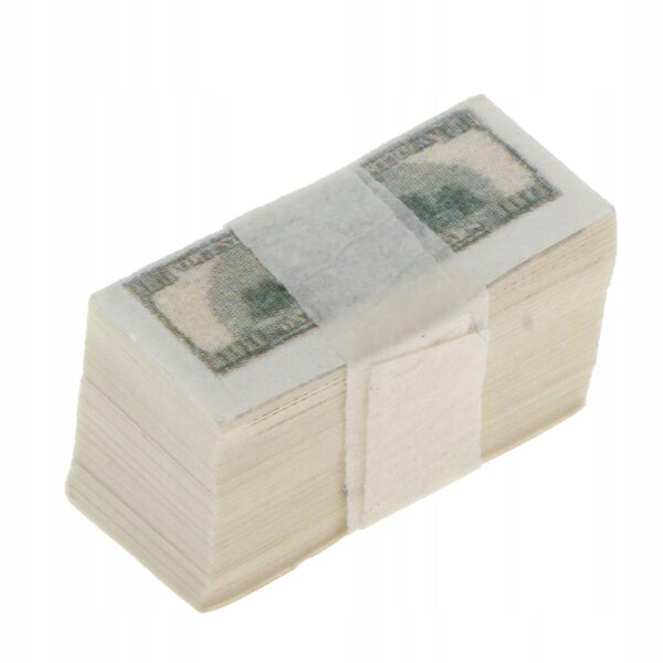 100 Blatt gefälschte Puppenhaus-Banknoten im Maßstab 1:12 US-Dollar