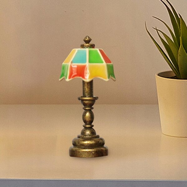 1:12 Puppenhaus-Miniatur-Tischlampe mit Sonnenschirm