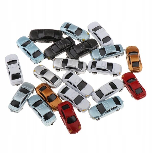Set 20 Modelli Macchine Colorate 1:200 Accessori Scenografia e Parking Miniature