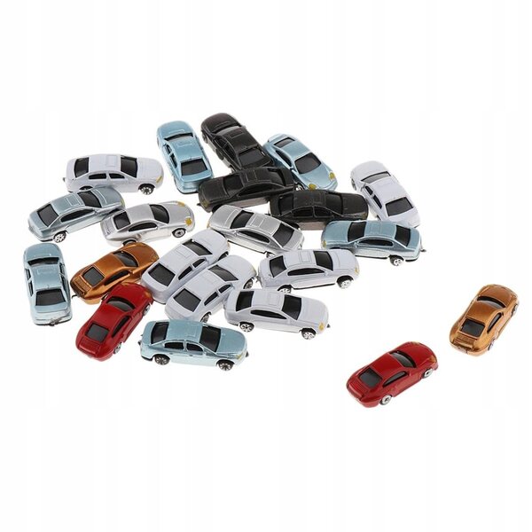 Set 20 Modelli Macchine Colorate 1:200 Accessori Scenografia e Parking Miniature