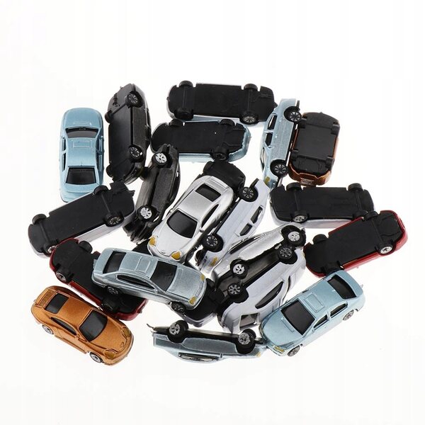 Set 20 Modelli Macchine Colorate 1:200 Accessori Scenografia e Parking Miniature