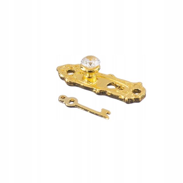 Serrures dorées miniatures avec clés pour maison de poupée 1/12 - Lot de 2