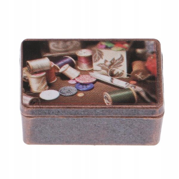 Set Miniature Strumenti da Cucito in Stile Vintage per Casa delle Bambole Scala 1:12