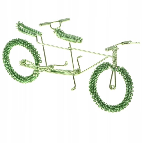 Handgefertigtes Doppelfahrradmodell aus Metall - Grüne Dekoration 18x5,5x7 cm