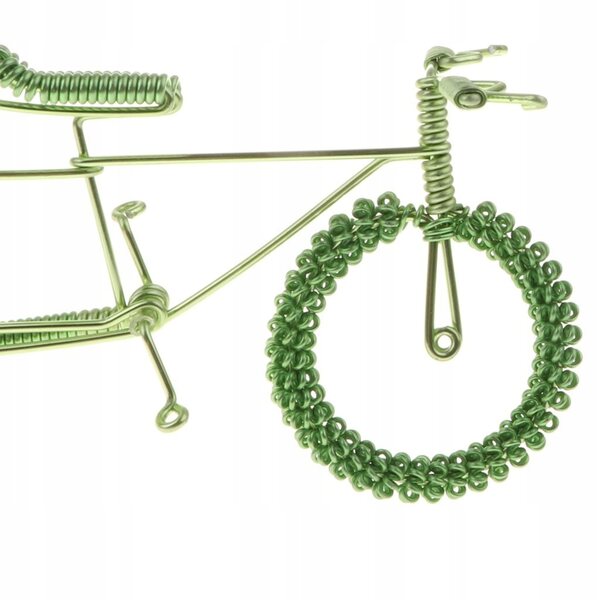 Handgefertigtes Doppelfahrradmodell aus Metall - Grüne Dekoration 18x5,5x7 cm