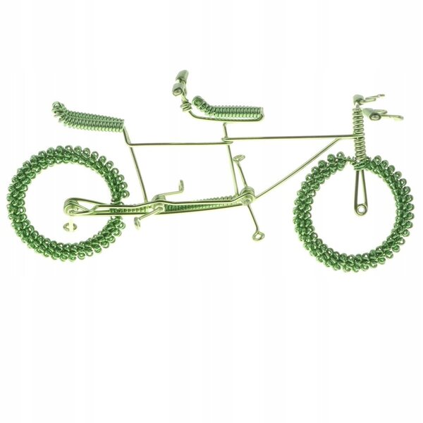 Handgefertigtes Doppelfahrradmodell aus Metall - Grüne Dekoration 18x5,5x7 cm