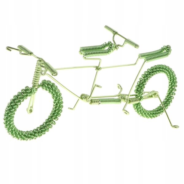 Handgefertigtes Doppelfahrradmodell aus Metall - Grüne Dekoration 18x5,5x7 cm