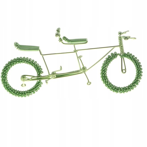 Handgefertigtes Doppelfahrradmodell aus Metall - Grüne Dekoration 18x5,5x7 cm