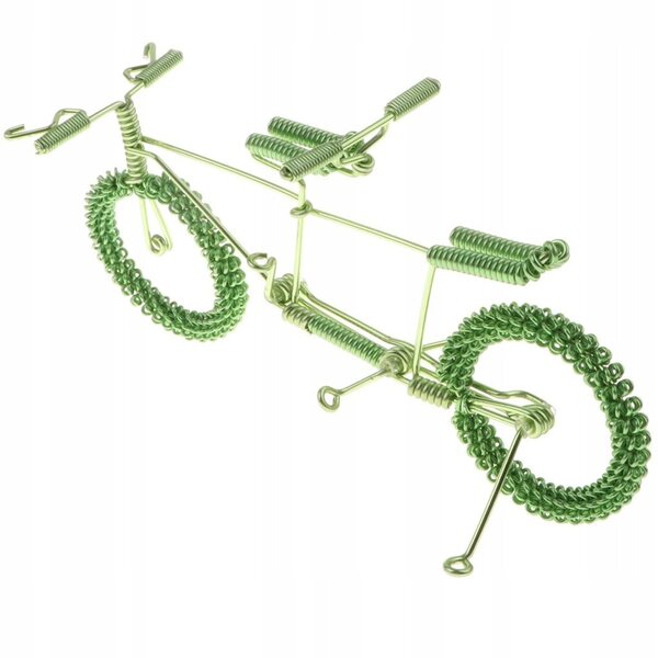 Handgefertigtes Doppelfahrradmodell aus Metall - Grüne Dekoration 18x5,5x7 cm