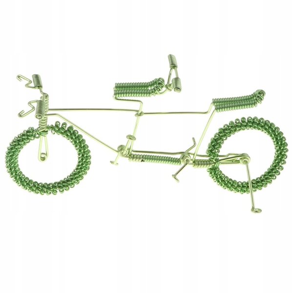 Handgefertigtes Doppelfahrradmodell aus Metall - Grüne Dekoration 18x5,5x7 cm