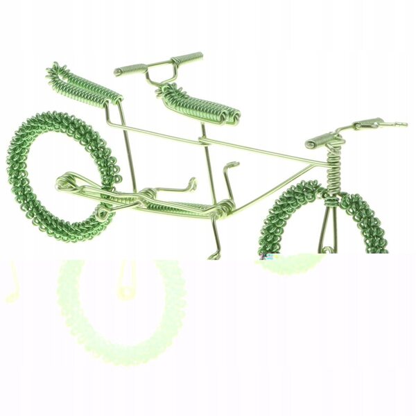 Handgefertigtes Doppelfahrradmodell aus Metall - Grüne Dekoration 18x5,5x7 cm
